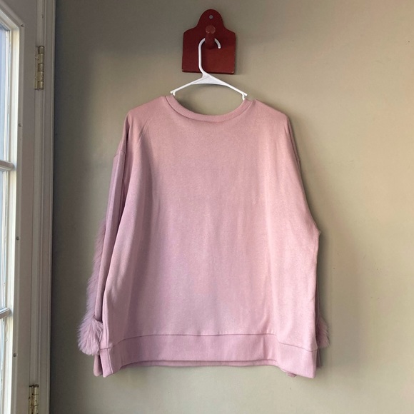 Eloquii Pink Faux Fur Plus Size Sweatshirt 14/16 - Picture 3 of 5